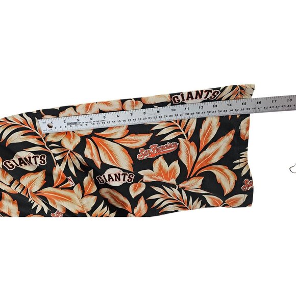 San Francisco Giants Rayon Spooner Aloha Robe L/XL Cotton Hawaiian Floral Black - Picture 4 of 14